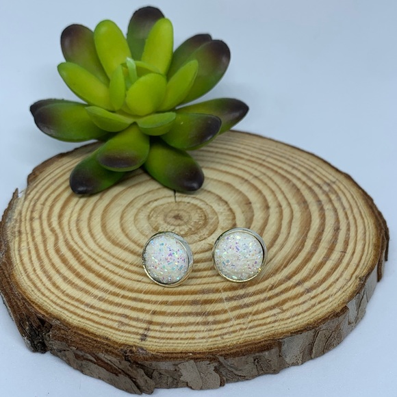 Sugar Druzy Multi Color Stainless Steel Earring Set - Picture 15 of 16